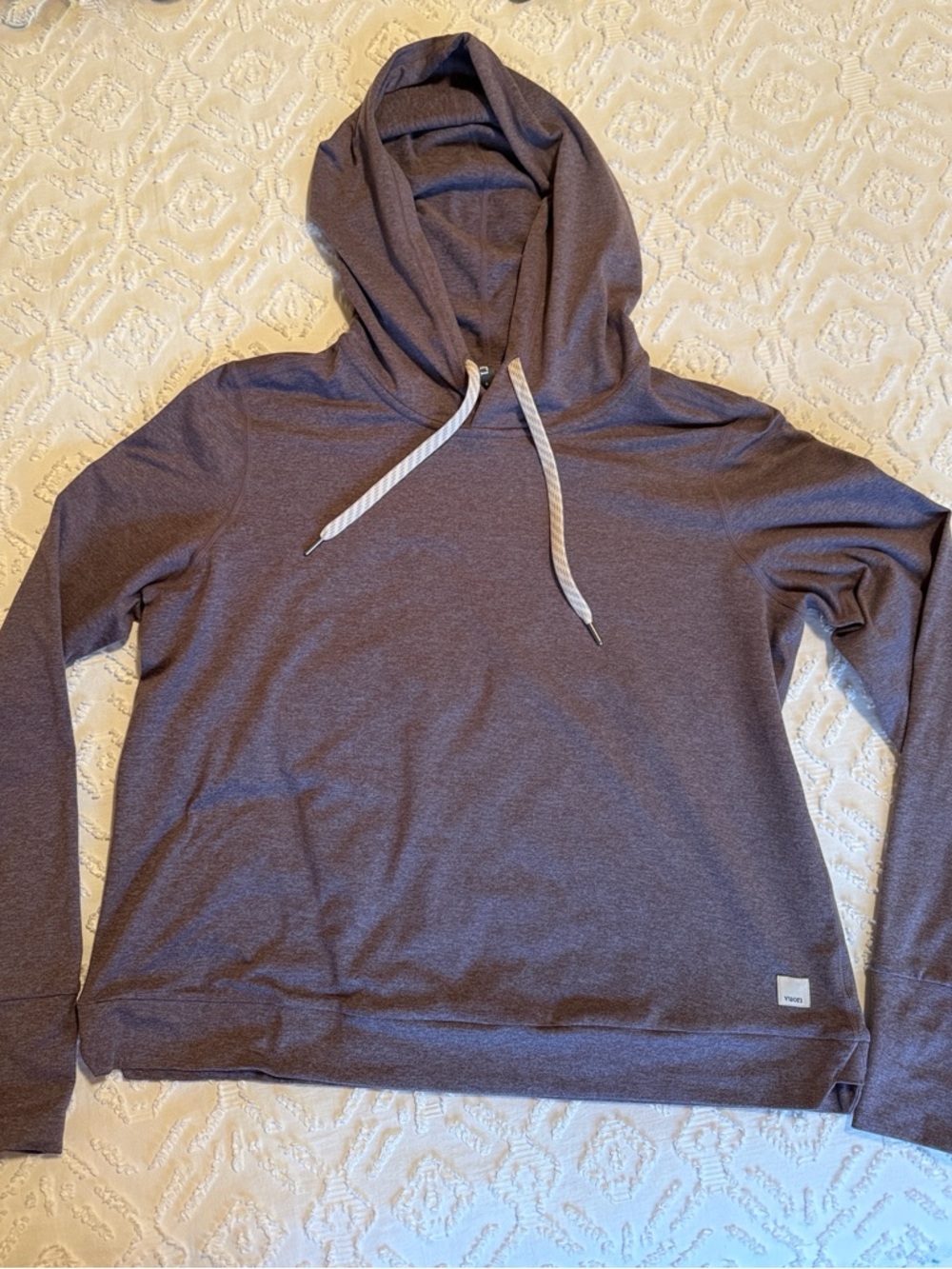 Vuori Heather Light Purple Hooded Thin Sweatshirt